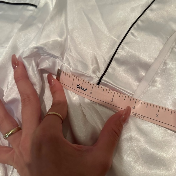 White Silky Satin Pajamas - Picture 6 of 7